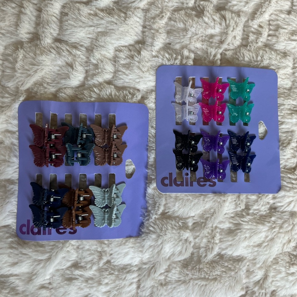 Claire’s butterfly hair clips - 2 sets
